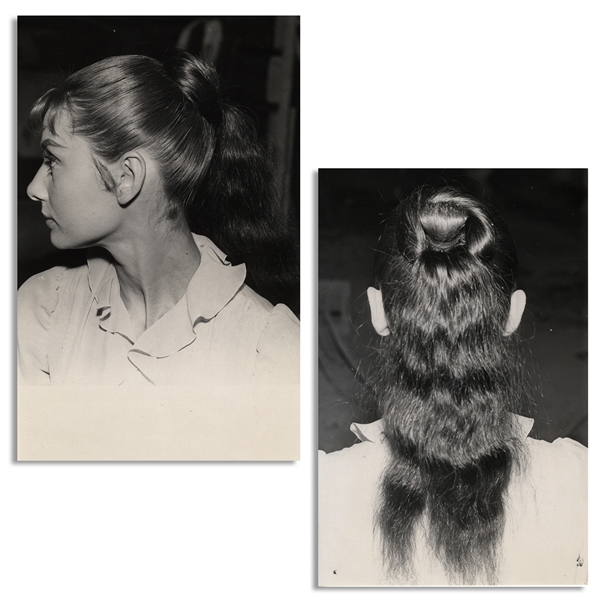 Audrey Hepburn Personally Owned Pair of Photos From ''War and Peace'', Testing a Hairstyle for the Film -- From the Personal Collection of Audrey Hepburn